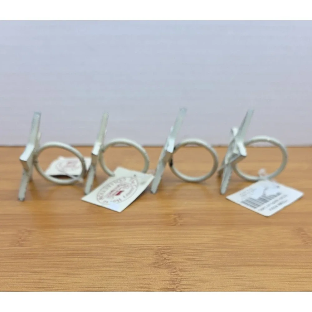 The Country House Collection Set of 4 Rustic Cast Iron Star Napkin Ring Holders